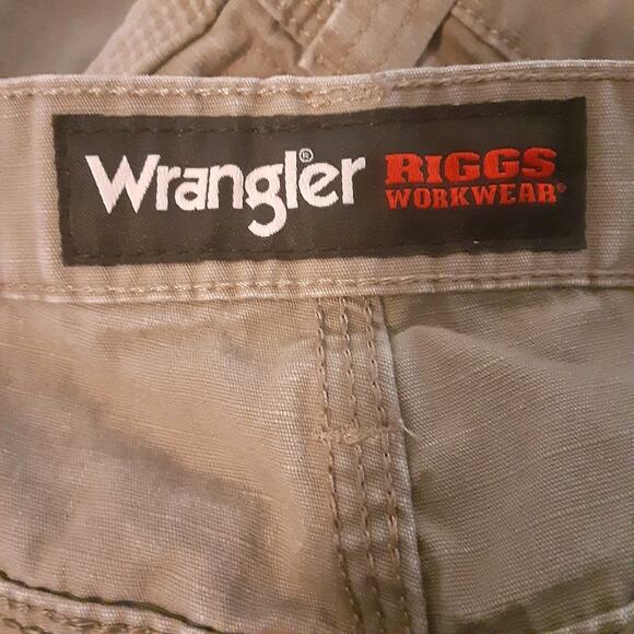 Wrangler RIGGS Workwear Mens 40x32 Canvas Double Front Knee Cargo Pants Brown - Picture 5 of 11